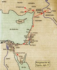 · Rutas y lugares recorridos y visitados por la Dama Egeria, descritos en su · Rutas y lugares recorridos y visitados por la Dama Egeria, descritos en su