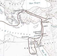 · Itinerario de Egeria en Oriente Próximo · · Itinerario de Egeria en Oriente Próximo ·